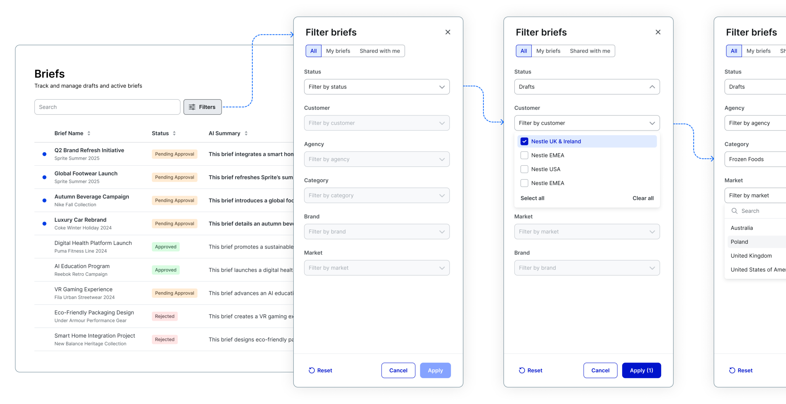 Brief Filters UI