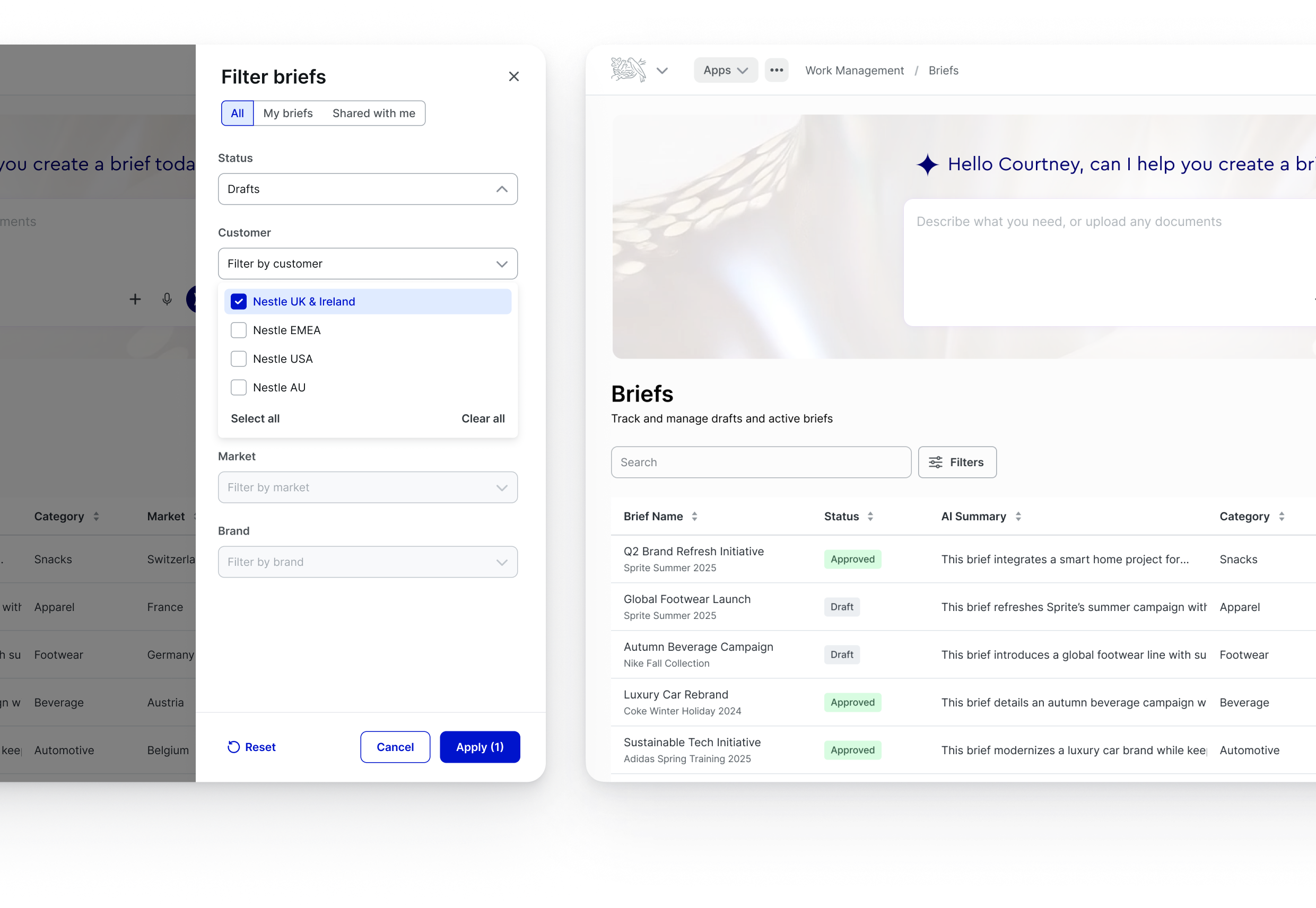 WPP Open Filters and List